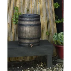 Outlet Fatformad vattenuppsamlare - NATURE - Rotationsgjuten PE - 50 liter - Tillbehör ingår Regntønder