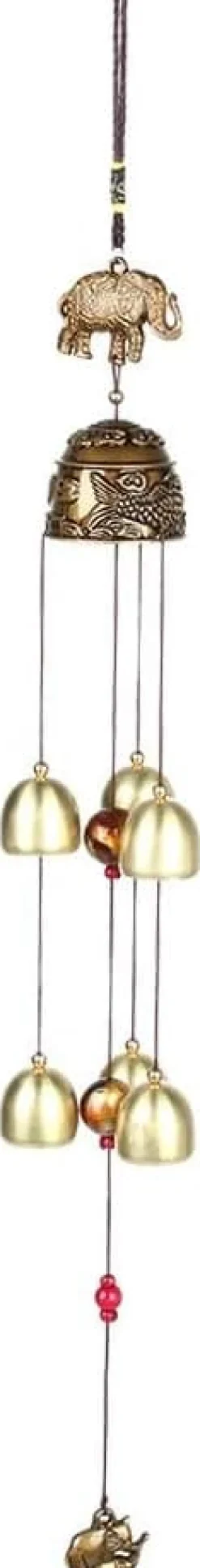 Outlet Feng Shui ur, vintage bladelefant, lykkevedhæng, held og lykke Feng Shui bronzeur Vinddekoration