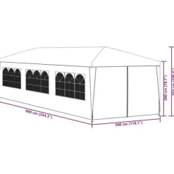 Sale Festtelt 3 x 9 m - UV-bestandigt og vandafvisende | Farve: Antracitgrå Telte & Lysthuse