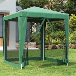 Telte & Lysthuse^Festtelt med 4 sidevægge - Vandafvisende HDPE | Størrelse: 2x2 m | Farve: Grøn