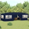 Telte & Lysthuse^Festtelt med sidevægge 4x9 m - Vandafvisende, UV-bestandigt | Farve: Blå | 90 g/m²
