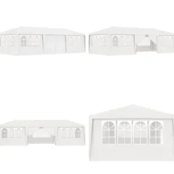 Telte & Lysthuse^Festtelt med sidevægge 4x9 m 90 g/m² hvid - Festtelt - Festtelte - Home & Living