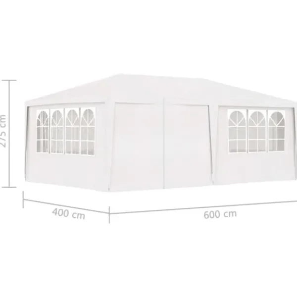 Telte & Lysthuse^Festtelt med sidevægge 4x6 m 90 g/m² hvid - Festtelt - Festtelte - Home & Living