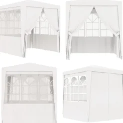 Telte & Lysthuse^Festtelt med sidevægge 2,5x2,5 m 90 g/m² hvid - Festtelt - Festtelte - Home & Living