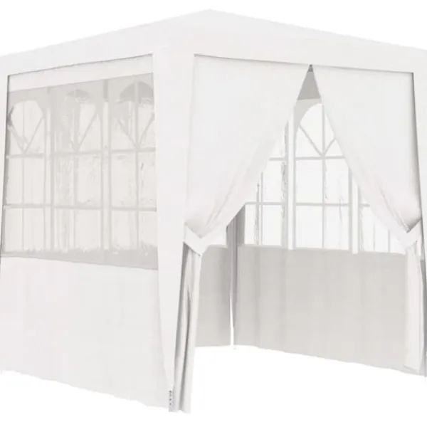 Telte & Lysthuse^Festtelt med sidevægge 2,5x2,5 m 90 g/m² hvid - Festtelt - Festtelte - Home & Living