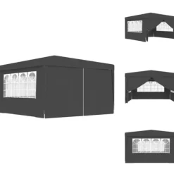 Telte & Lysthuse^Festtelte & havepavilloner - Living festtelt med sidevægge 4x4 m 90 g/m² antracitgrå