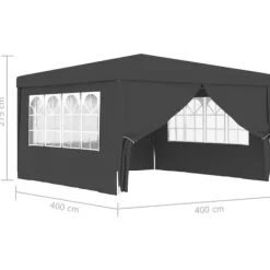 Telte & Lysthuse^Festtelte & havepavilloner - Living festtelt med sidevægge 4x4 m 90 g/m² antracitgrå
