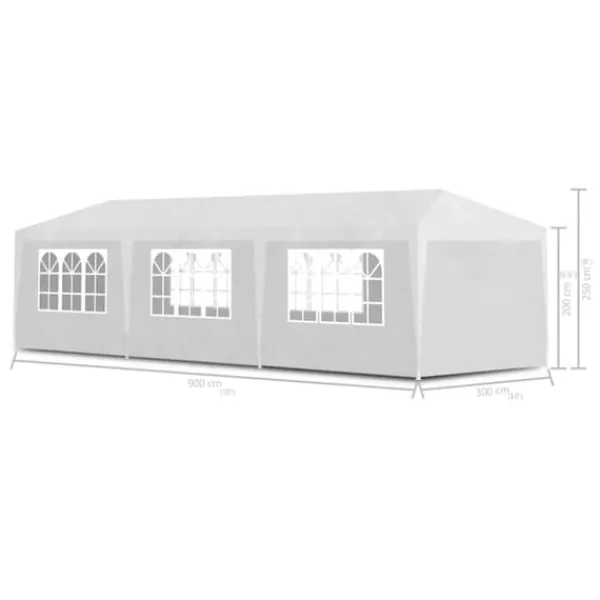 New Festtelte & havepavilloner - Living festtelt 3 x 9 m hvid Telte & Lysthuse