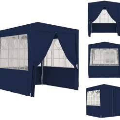 Festtelte & havepavilloner - Living festtelt med sidevægge 2,5x2,5 m 90 g/m² blå Telte & Lysthuse