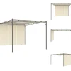 Telte & Lysthuse^Festtelte & havepavilloner - Living havepavillon med gardin 4x3x2,25 m cremefarvet