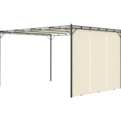 Telte & Lysthuse^Festtelte & havepavilloner - Living havepavillon med gardin 4x3x2,25 m cremefarvet