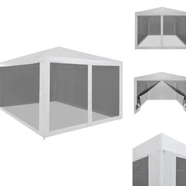 Telte & Lysthuse^Festtelte & havepavilloner - Living festtelt med 4 sidevægge trådnet 4 x 3 m