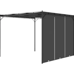 Best Festtelte & havepavilloner - Living havepavillon med gardin 3x3x2,25m antracitgrå Buer, Spalier, Lysthuse Uden Tag