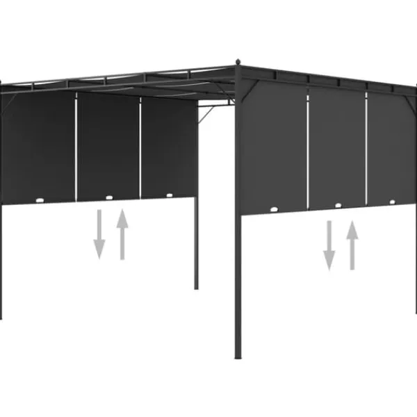 Best Festtelte & havepavilloner - Living havepavillon med gardin 3x3x2,25m antracitgrå Buer, Spalier, Lysthuse Uden Tag