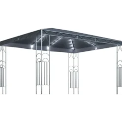 Festtelte & havepavilloner - Living pavillon med LED-lyskæder 400x300 cm antracitgrå Telte & Lysthuse