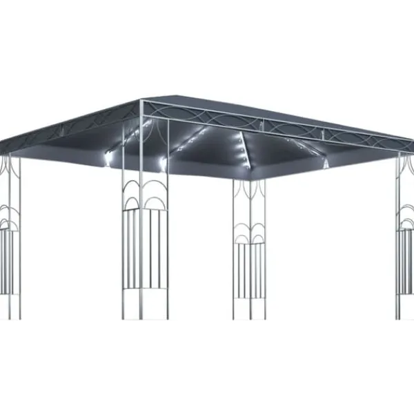 Festtelte & havepavilloner - Living pavillon med LED-lyskæder 400x300 cm antracitgrå Telte & Lysthuse