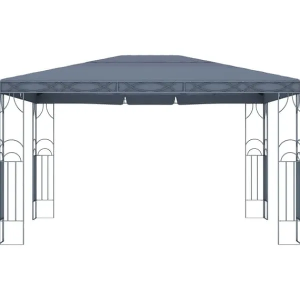Festtelte & havepavilloner - Living pavillon med LED-lyskæder 400x300 cm antracitgrå Telte & Lysthuse