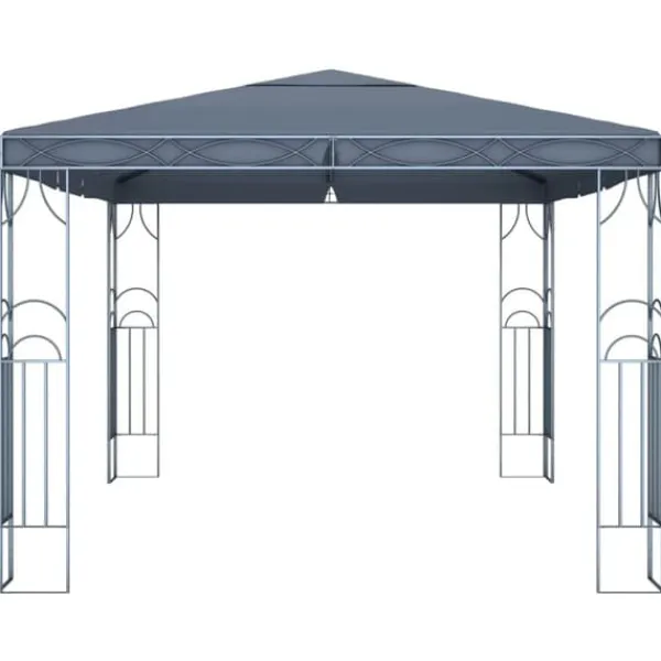 Festtelte & havepavilloner - Living pavillon med LED-lyskæder 400x300 cm antracitgrå Telte & Lysthuse