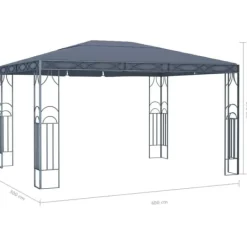 Festtelte & havepavilloner - Living pavillon med LED-lyskæder 400x300 cm antracitgrå Telte & Lysthuse