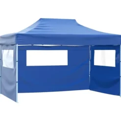 Sale Festtelte & havepavilloner - Living foldbart festtelt med 4 sidevægge 3x4 m stål blå Telte & Lysthuse