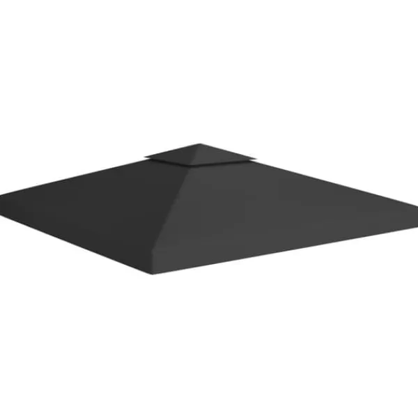 Festtelte & havepavilloner – tage - Living pavillontopdække i 2 lag 3x3 m 310 g/m² sort Telte & Lysthuse