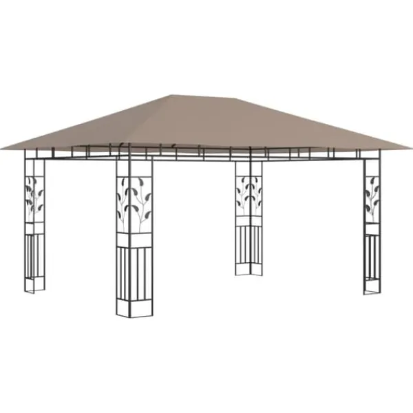 Discount Festtelte & havepavilloner - Living pavillon med myggenet 4x3x2,73 m 180 g/m² gråbrun Telte & Lysthuse