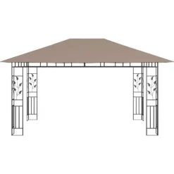 Discount Festtelte & havepavilloner - Living pavillon med myggenet 4x3x2,73 m 180 g/m² gråbrun Telte & Lysthuse