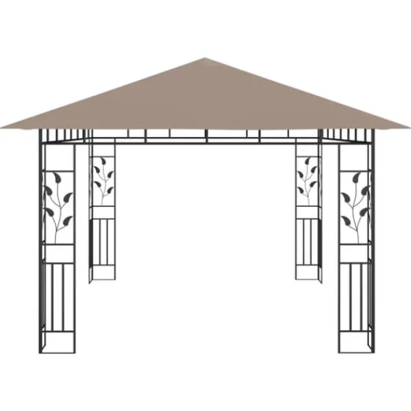 Discount Festtelte & havepavilloner - Living pavillon med myggenet 4x3x2,73 m 180 g/m² gråbrun Telte & Lysthuse