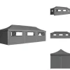 Telte & Lysthuse^Festtelte & havepavilloner - Living foldbart pop op-festtelt med 8 sidevægge 3 x 9 m antracitgrå