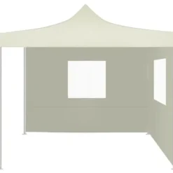 Outlet Festtelte & havepavilloner - Living foldbart telt med 2 vægge 3 x 3 m cremefarvet Telte & Lysthuse
