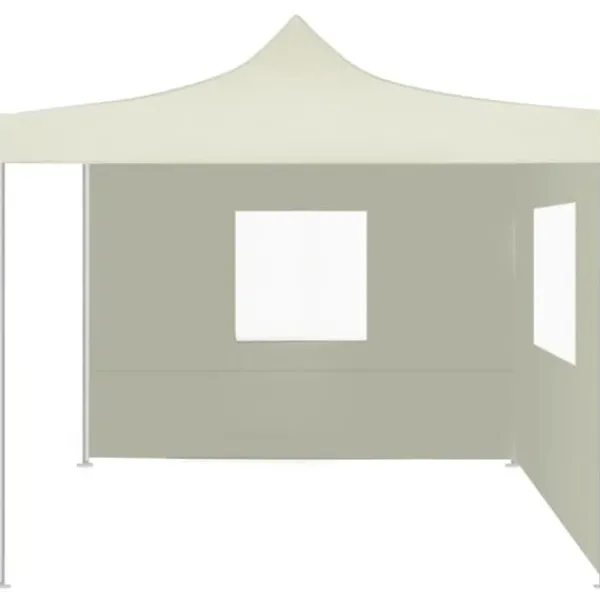 Outlet Festtelte & havepavilloner - Living foldbart telt med 2 vægge 3 x 3 m cremefarvet Telte & Lysthuse