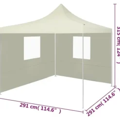 Outlet Festtelte & havepavilloner - Living foldbart telt med 2 vægge 3 x 3 m cremefarvet Telte & Lysthuse