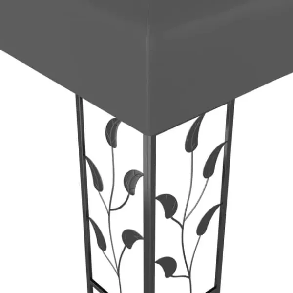 Telte & Lysthuse^Festtelte & havepavilloner - Living pavillon med dobbelt tag og LED-lyskæder 3x4 m antracitgrå
