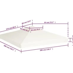 Hot Festtelte & havepavilloner – tage - Living baldakin til pavillon 3x3 m 310 g/m² cremehvid Telte & Lysthuse