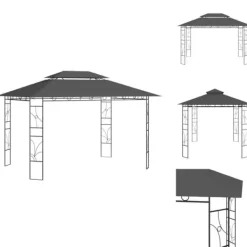 Discount Festtelte & havepavilloner - Living pavillon 4x3x2,7 m 160 g/m² antracitgrå Telte & Lysthuse