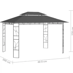 Discount Festtelte & havepavilloner - Living pavillon 4x3x2,7 m 160 g/m² antracitgrå Telte & Lysthuse