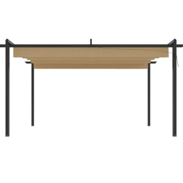 Telte & Lysthuse^Festtelte & havepavilloner - Living havepavillon med sammenrulleligt tag 4x3 m gråbrun