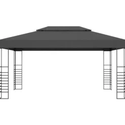 Discount Festtelte & havepavilloner - Living pavillon med LED-lyskæder 3x4 m antracitgrå Telte & Lysthuse