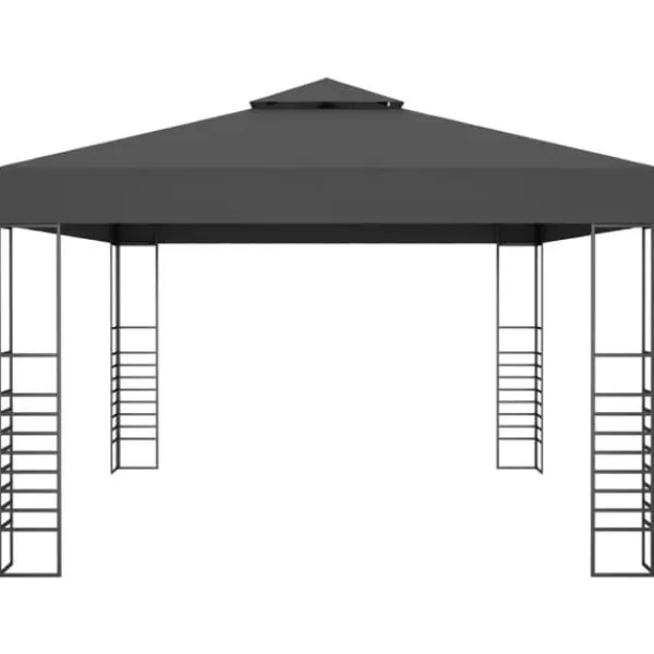 Discount Festtelte & havepavilloner - Living pavillon med LED-lyskæder 3x4 m antracitgrå Telte & Lysthuse