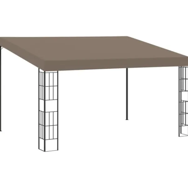 Telte & Lysthuse^Festtelte & havepavilloner - Living vægmonteret pavillon 4x3 m stof gråbrun