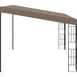Telte & Lysthuse^Festtelte & havepavilloner - Living vægmonteret pavillon 4x3 m stof gråbrun