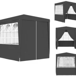 Sale Festtelte & havepavilloner - Living festtelt med sidevægge 2x2 m 90 g/m² antracitgrå Telte & Lysthuse