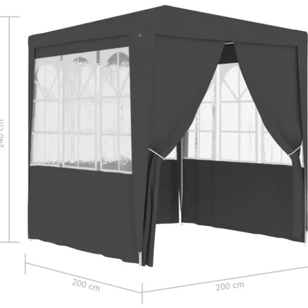 Sale Festtelte & havepavilloner - Living festtelt med sidevægge 2x2 m 90 g/m² antracitgrå Telte & Lysthuse