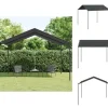 Telte & Lysthuse^Festtelte & havepavilloner - Living pavillon 4x4 m stål og stof antracitgrå