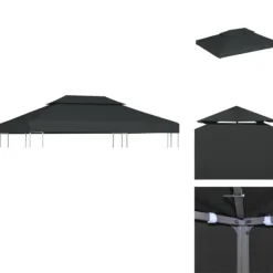 Telte & Lysthuse^Festtelte & havepavilloner – tage - Living pavillontopdække i 2 lag 310 g/m² 4x3 m antracitgrå