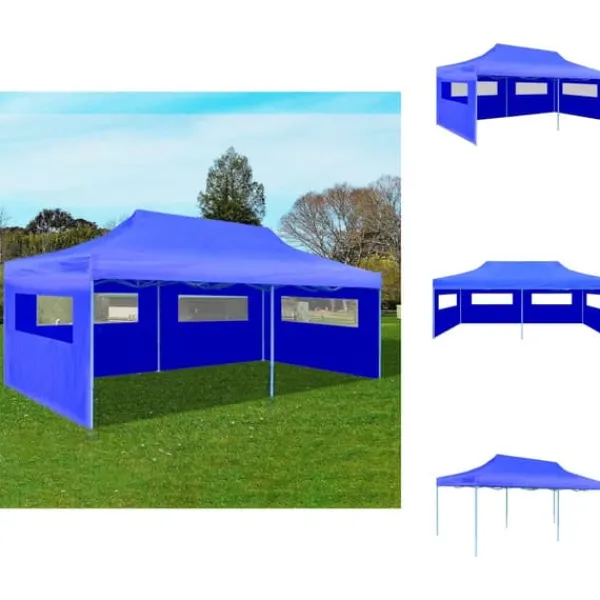 Festtelte & havepavilloner - Living foldbart pop-up-festtelt 3 x 6 m blå Telte & Lysthuse