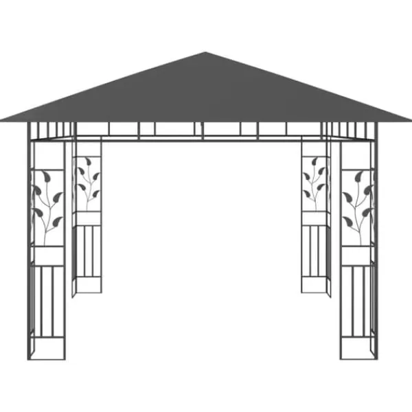 Sale Festtelte & havepavilloner - Living pavillon med myggenet 3x3x,2,73 m 180 g/m² antracitgrå Telte & Lysthuse