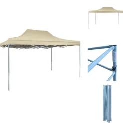Telte & Lysthuse^Festtelte & havepavilloner - Living foldbart festtelt 3 x 4 m stål cremefarvet