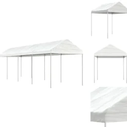 Online Festtelte & havepavilloner - Living pavillon med tag 8,92x2,28x2,69 m polyethylen hvid Telte & Lysthuse