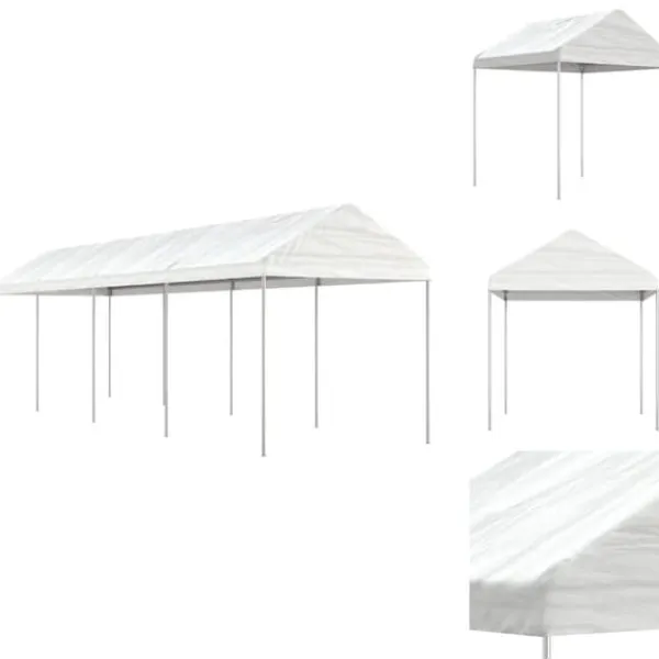 Online Festtelte & havepavilloner - Living pavillon med tag 8,92x2,28x2,69 m polyethylen hvid Telte & Lysthuse